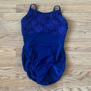 Curtain Call Navy Lace Leotard